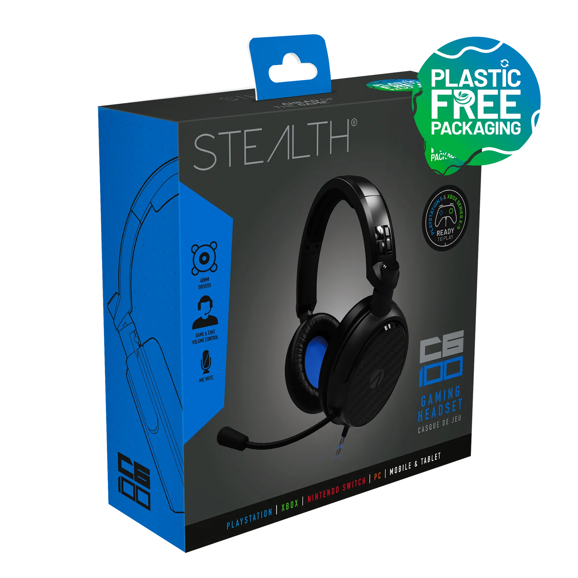 Stealth C6-100 Gaming Headset for PS4/PS5, XBOX, Switch, PC - Blue
