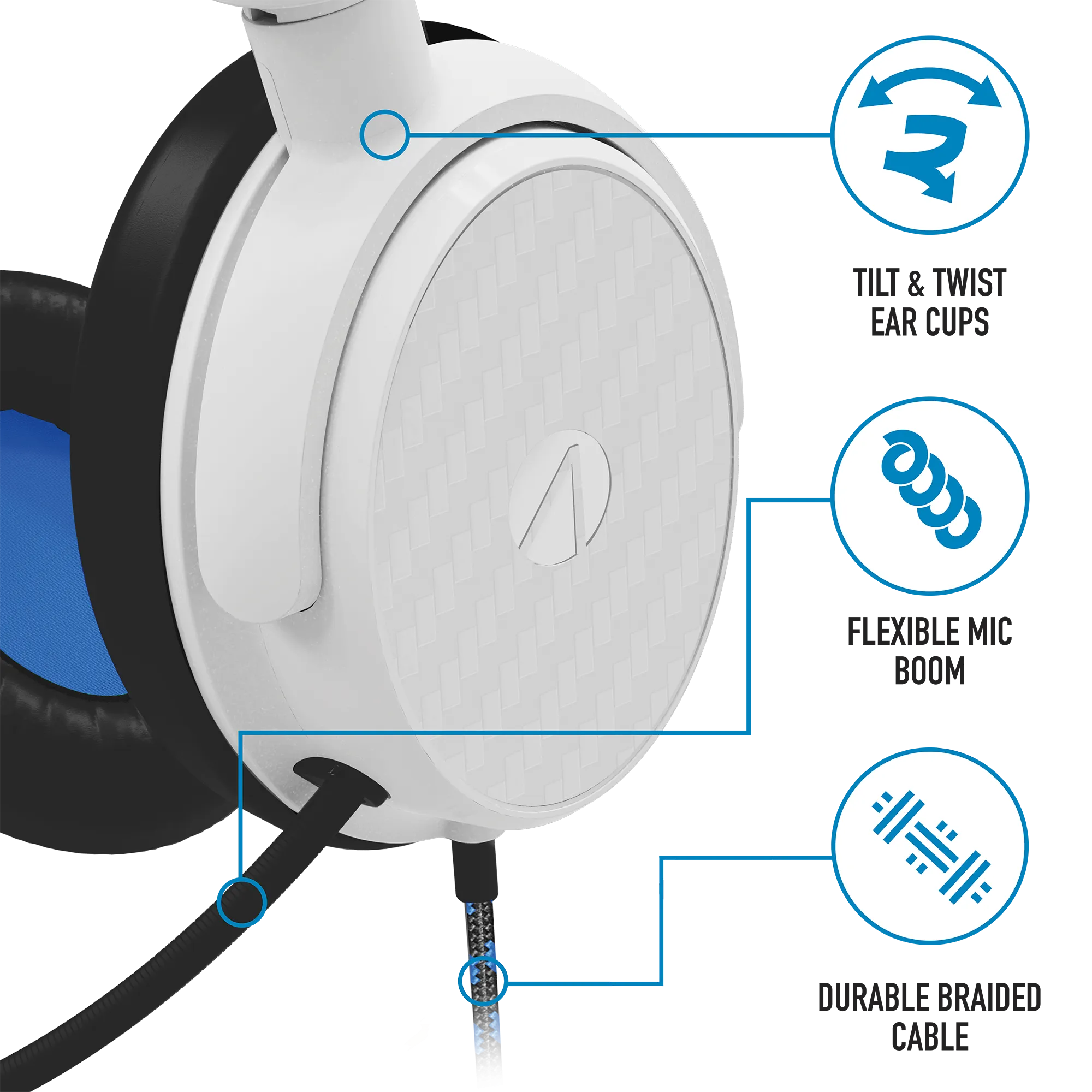 Stealth C6-100 Gaming Headset for PS4/PS5, XBOX, Switch, PC - Blue/White