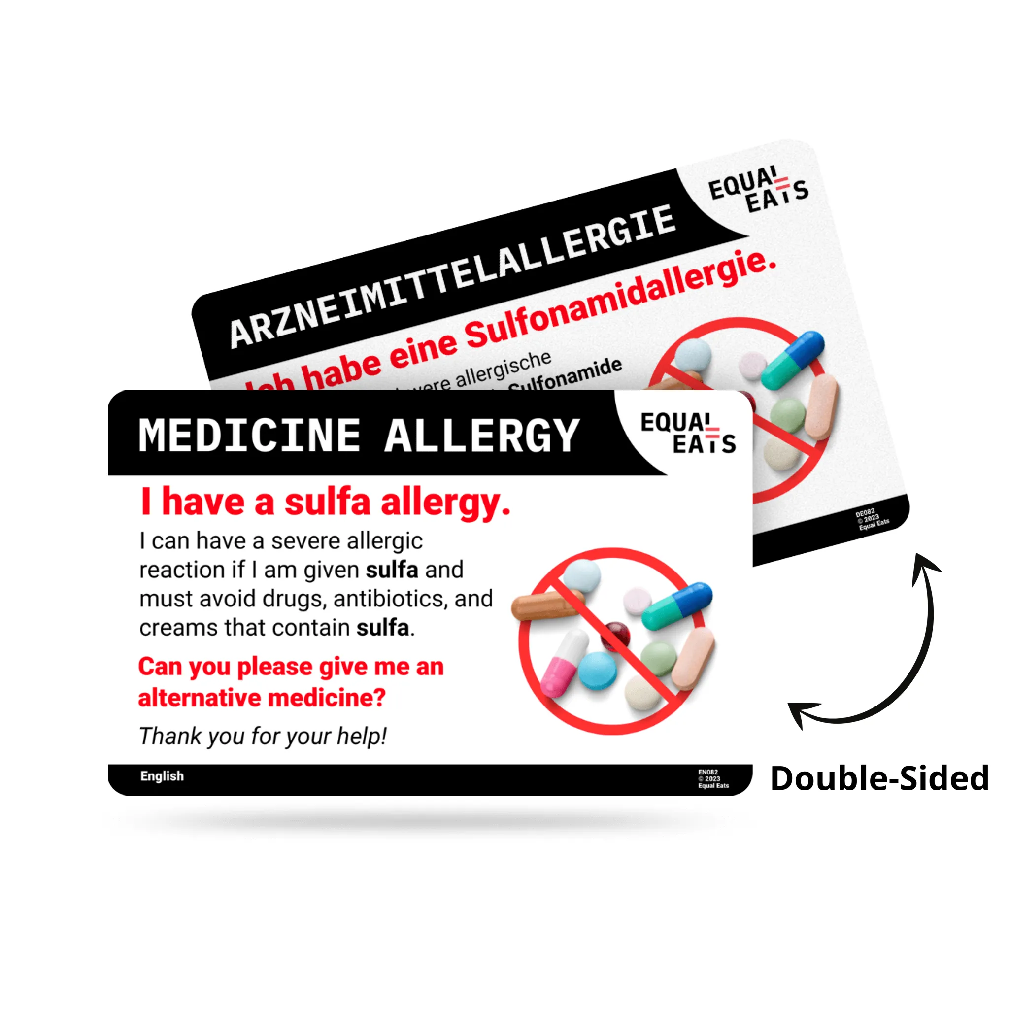 Sulfa Allergy Card in English (Printable)