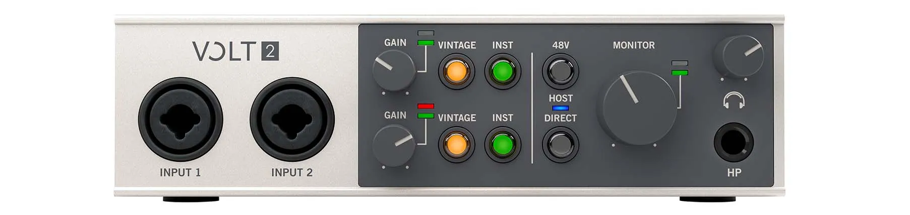 Universal Audio Volt 2 USB-C Audio Interface 2-in/2-out USB-C Audio Interface with 2 Preamps, 24-bit/192kHz AD/DA, MIDI I/O, and Software Bundle - Mac/PC/iOS"