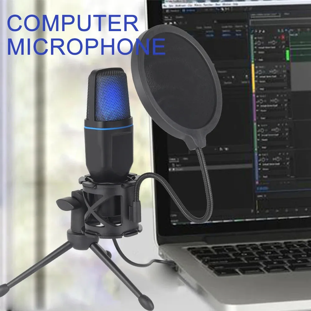 USB Microphone RGB Microphone Condenser Wire Gaming Mic