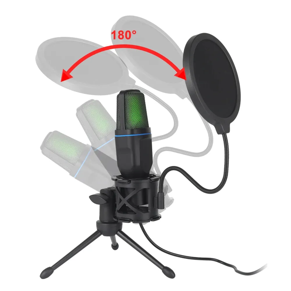 USB Microphone RGB Microphone Condenser Wire Gaming Mic