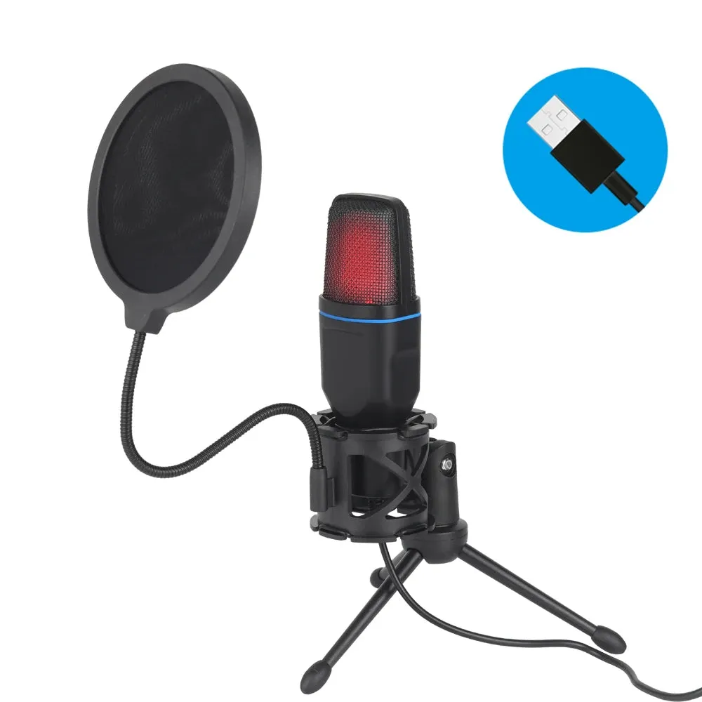 USB Microphone RGB Microphone Condenser Wire Gaming Mic