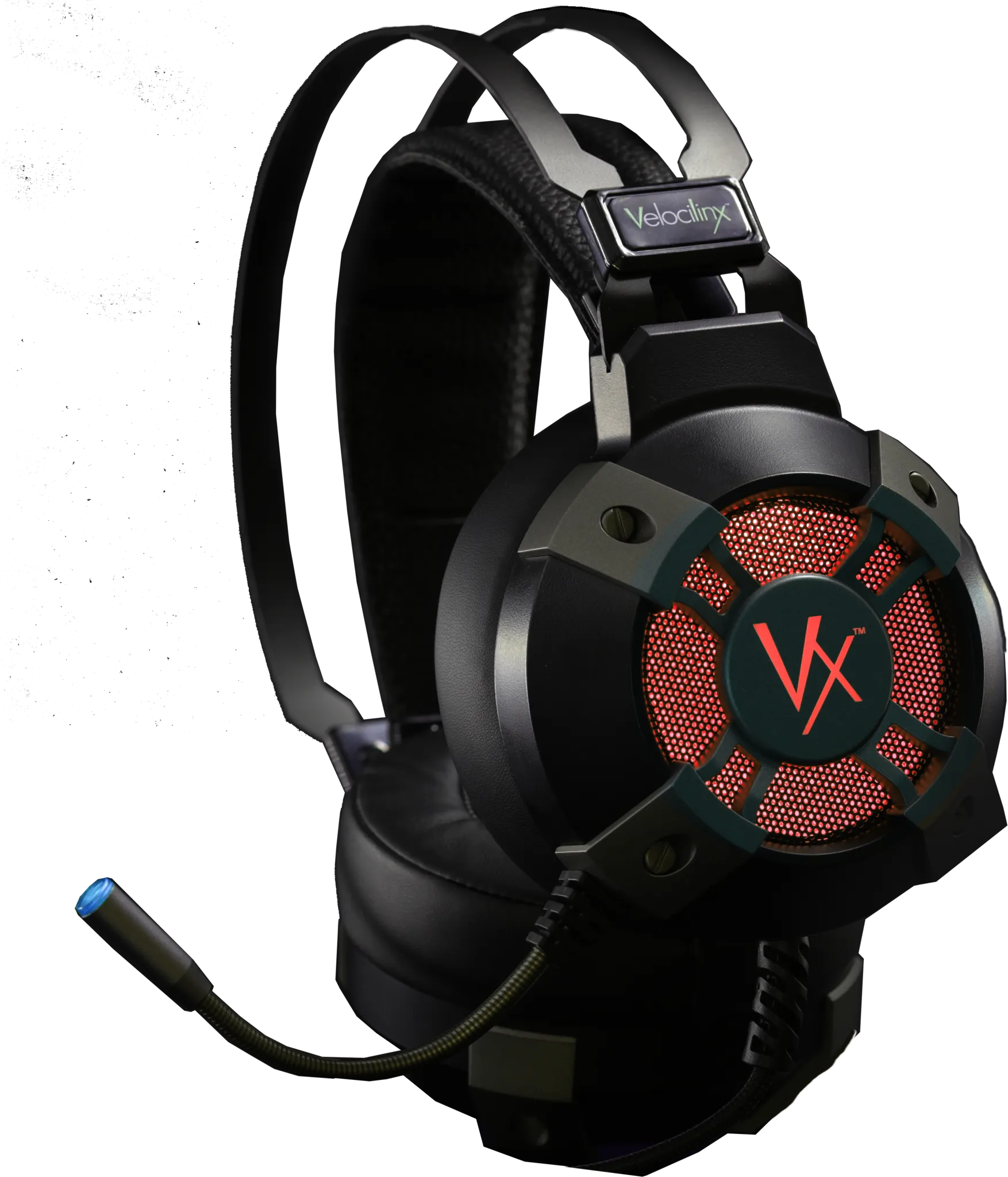 Velocilinx Brennus VXGM-HS71S-21O-BK 7.1 Surround Sound USB Gaming Headset, Silver and Black