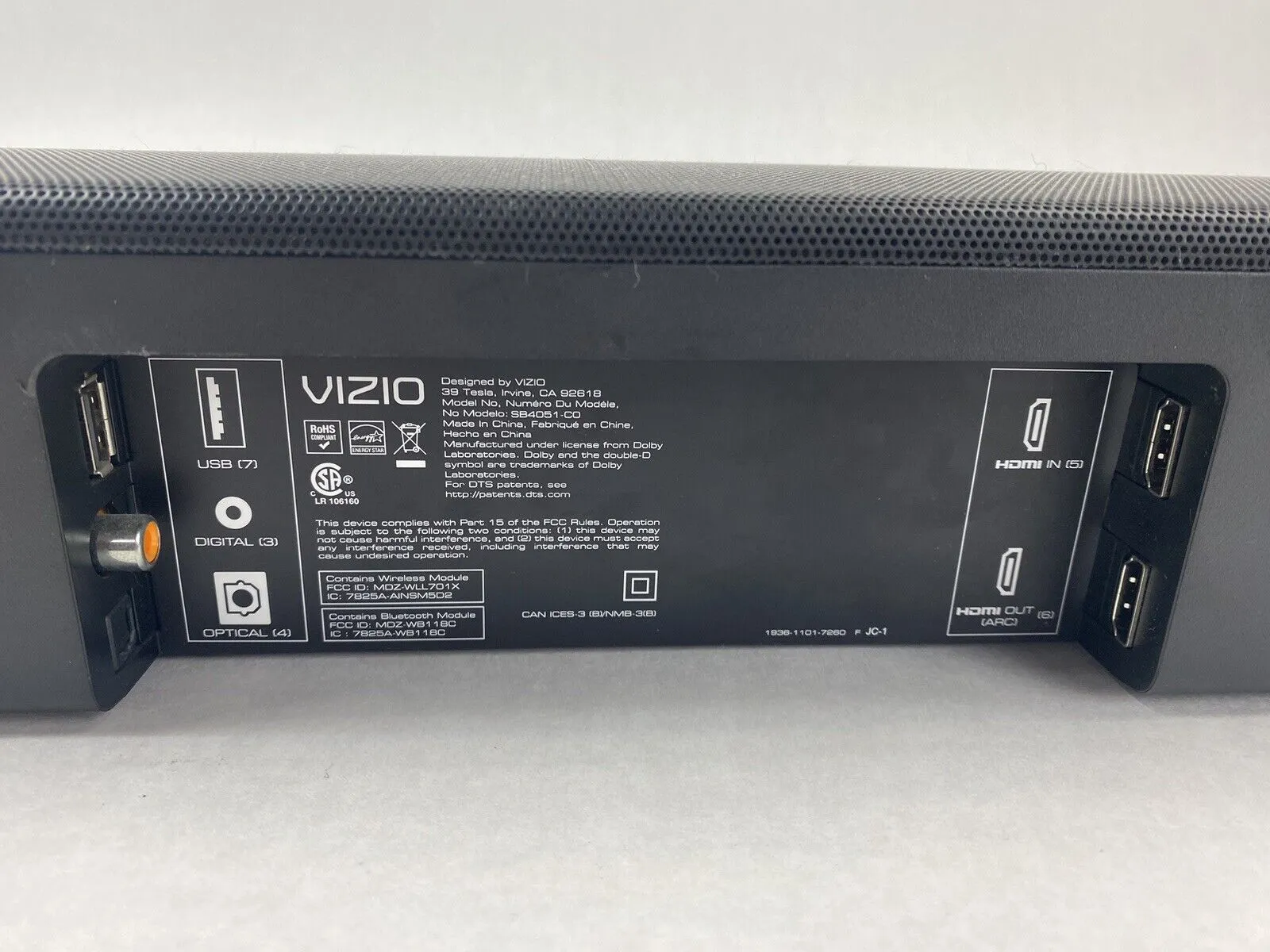 Vizio SoundBar with Wireless Subwoofer and Satellite Speakers SB 4051-C0 Tested