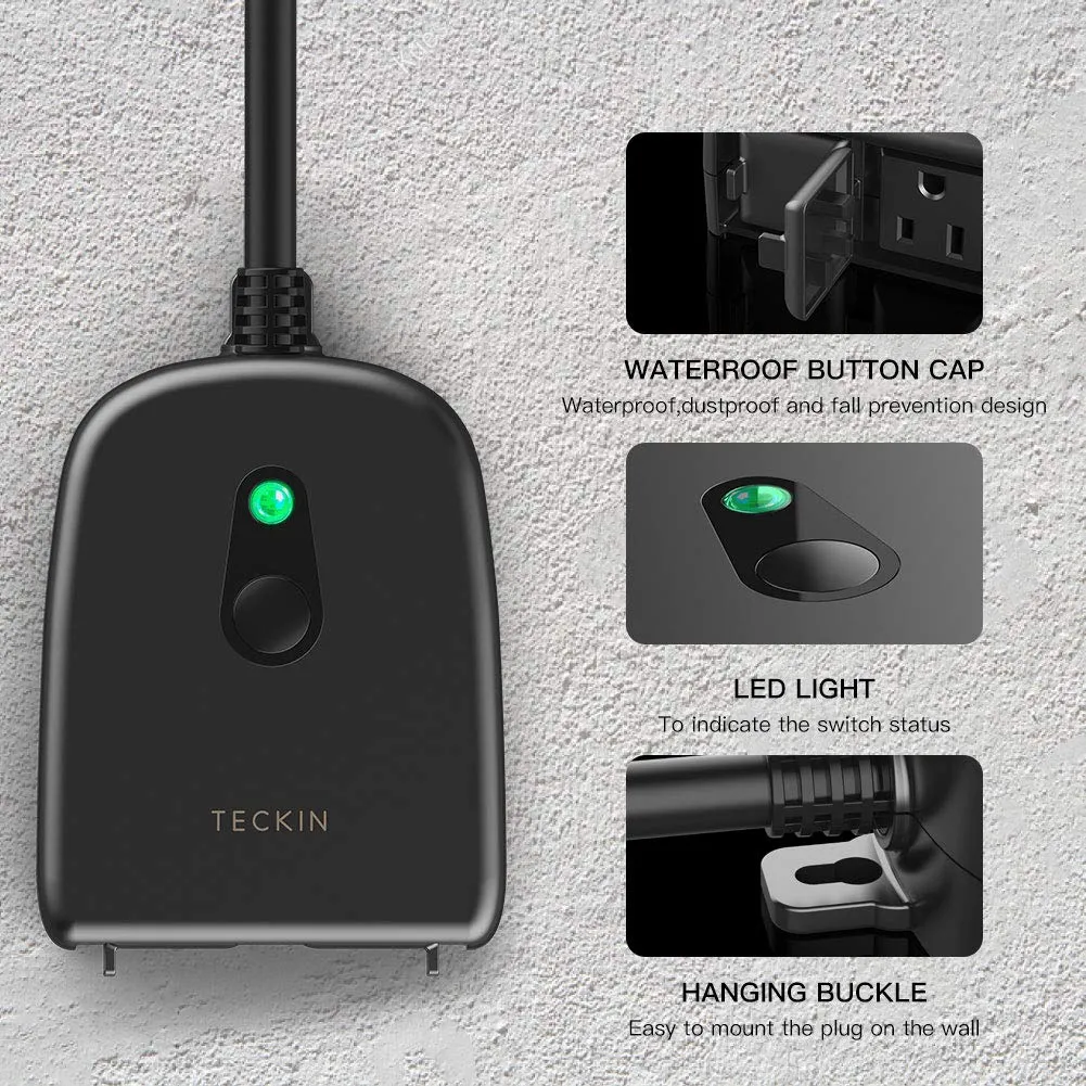 WHOLESALE Teckin SS31 WiFi Outdoor Smart Plug with 2 Sockets
