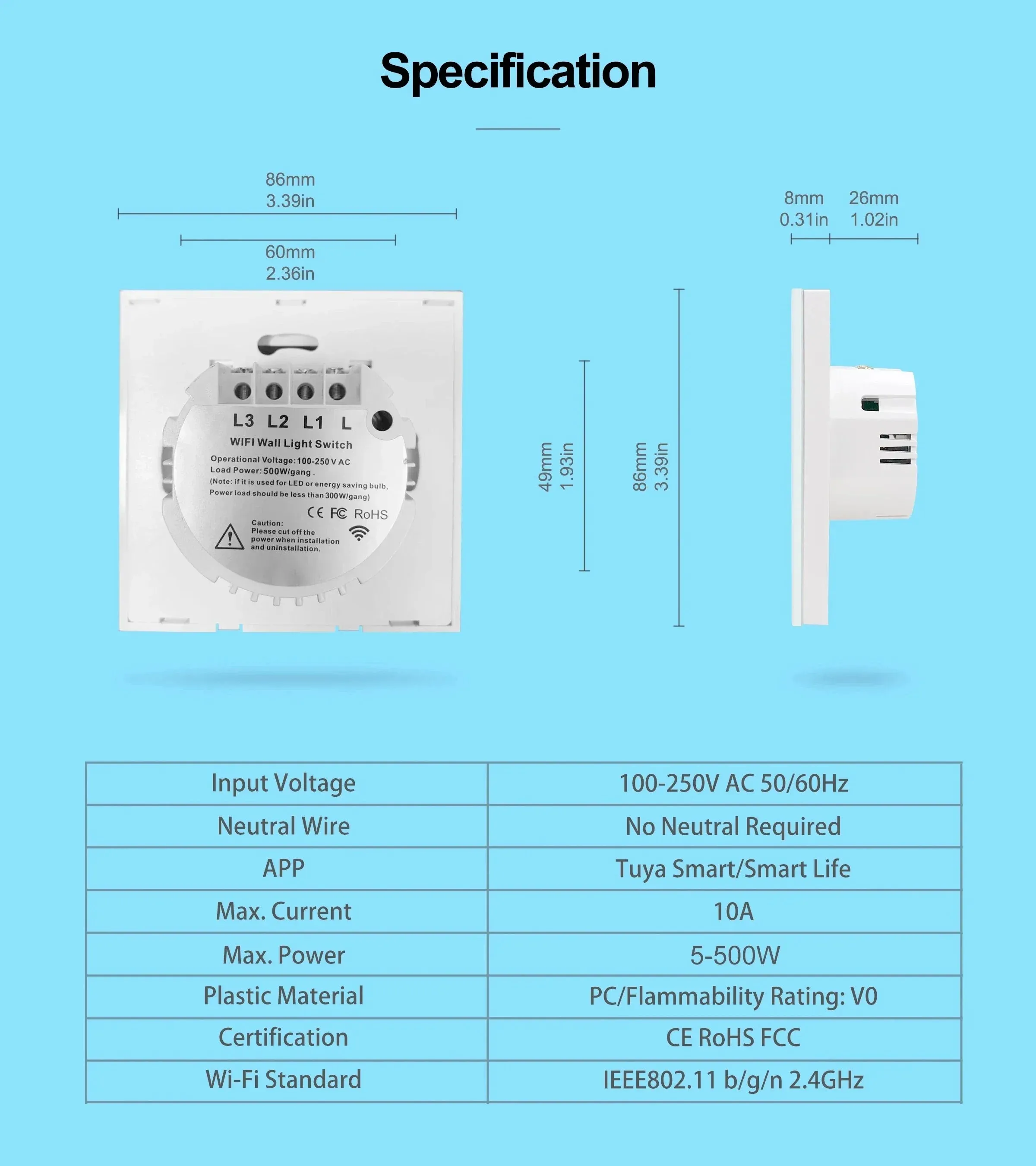 Wifi Smart Light Switch Wireless Wall Glass Touch Screen Panel 2 way Parallel Voice Remote Control by Alexa Echo Dot Google Home