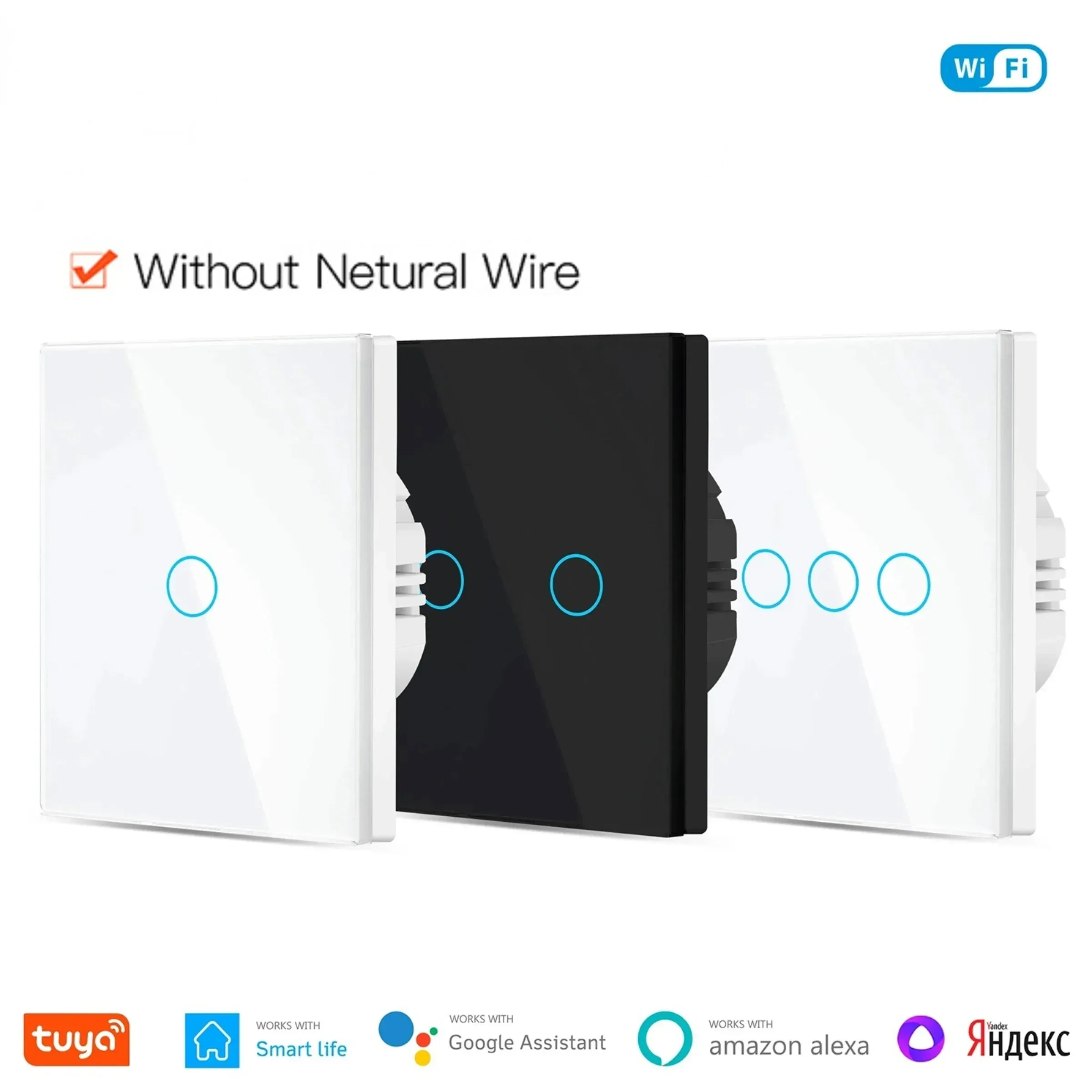 Wifi Smart Light Switch Wireless Wall Glass Touch Screen Panel 2 way Parallel Voice Remote Control by Alexa Echo Dot Google Home