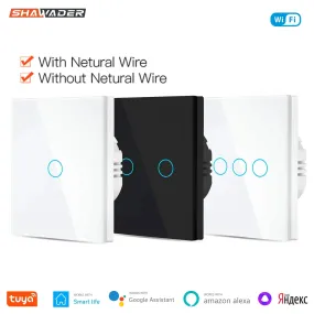 Wifi Smart Light Switch Wireless Wall Glass Touch Screen Panel 2 way Parallel Voice Remote Control by Alexa Echo Dot Google Home